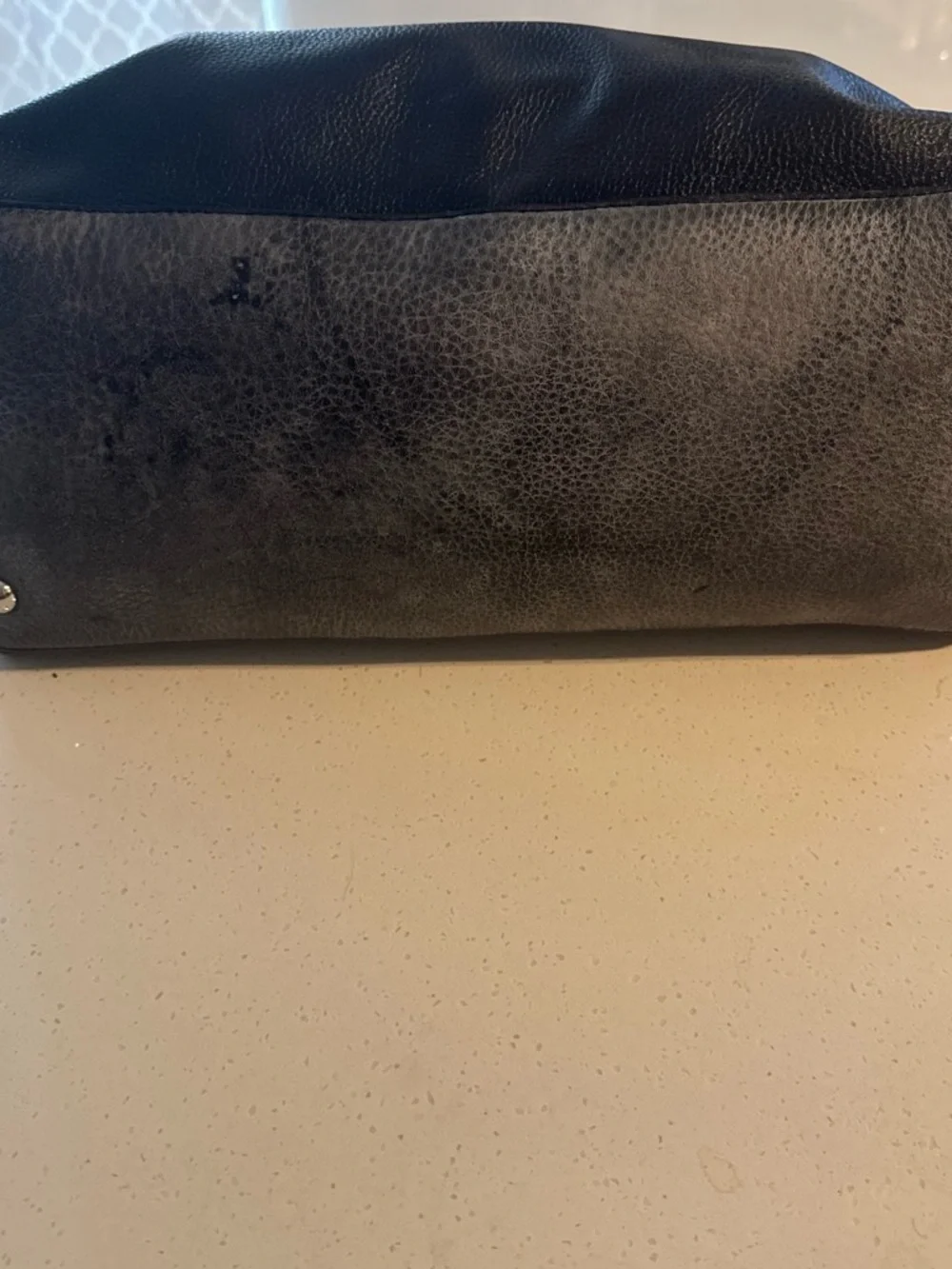 Michael Kors Black Pebbled Leather Shoulder Bag with Silver Hardware